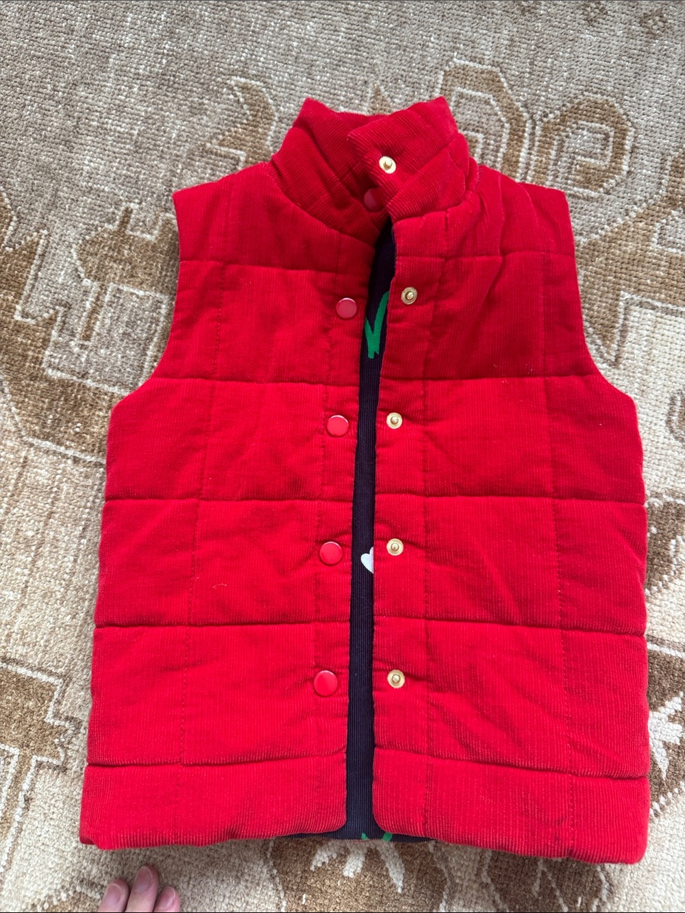 Beaufort Bonnet Red Quilted Snap-Front Puffer Vest
